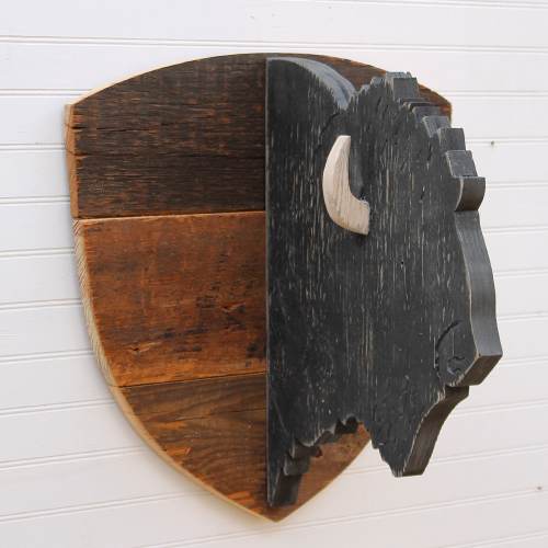 Wooden Buffalo Head Kids Room Decor Tribal Nursery Decor Buffalo Decor Rustic Background Animal Head