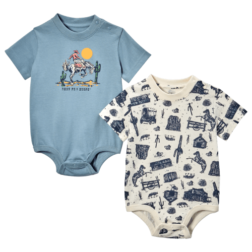 Bass Pro Shops Western Bodysuits 2-Piece Set for Babies - Citadel - 3M