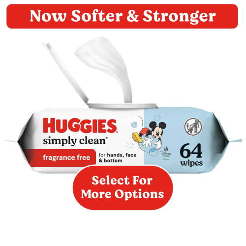 Huggies Simply Clean Plant-Based, Hypoallergenic, Unscented Baby Wipes, 64 Ct in 1 Pack