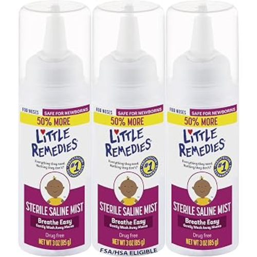 Little Remedies Sterile Baby Saline Nasal Mist, 3 Fl Oz Pack of 3