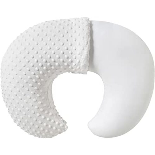 Nursing Pillow and Positioner, Breastfeeding, Bottle Feeding, Baby Sitting Support with Removable Ultra Soft Cover, Tummy Time Support for Baby Boys and Girls (White)