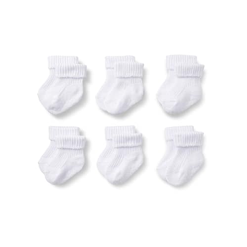 Amazon Essentials x Sofia Grainge Unisex Toddlers and Babies' Knitted Turn Cuff Socks, 6 Pairs