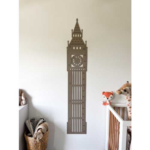Personalized Big Ben Growth Chart: London Nursery Decor, Wooden Height Ruler
