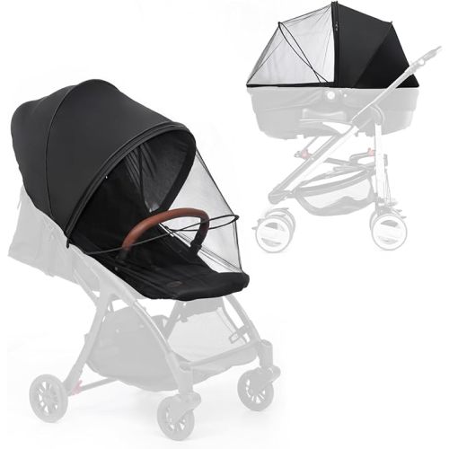 2-in-1 Stroller Sun Shade and Mosquito Net Cover - Universal Breathable Baby Cover With Two-Way Zipper for Extender