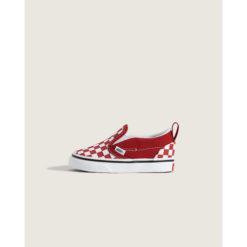 Toddler Classic Slip-On V Checkerboard Shoe in Checkerboard Chili Pepper Red | Vans