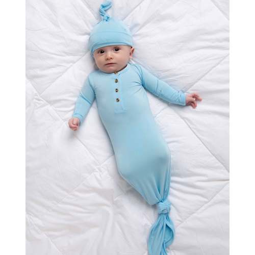 Blue Me Away Knotted Gown & Beanie Set