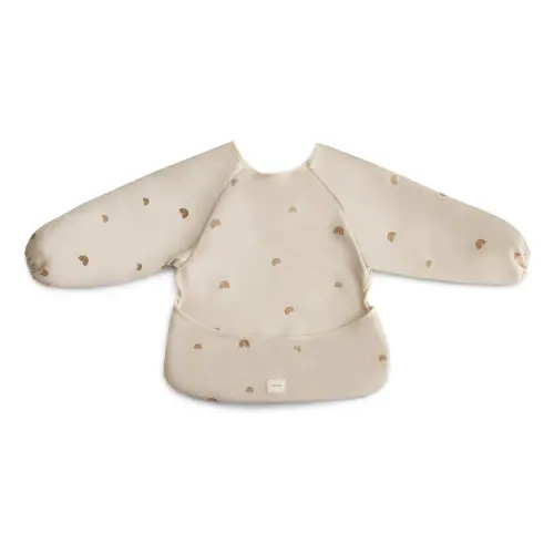 Rainbows bib with sleeves | Beige