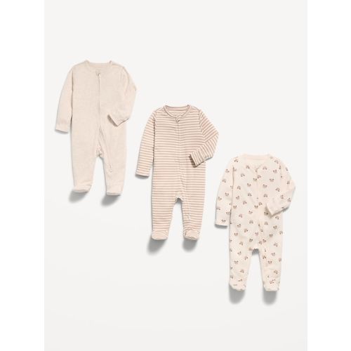 2-Way-Zip Sleep & Play Footed One-Piece 3-Pack for Baby