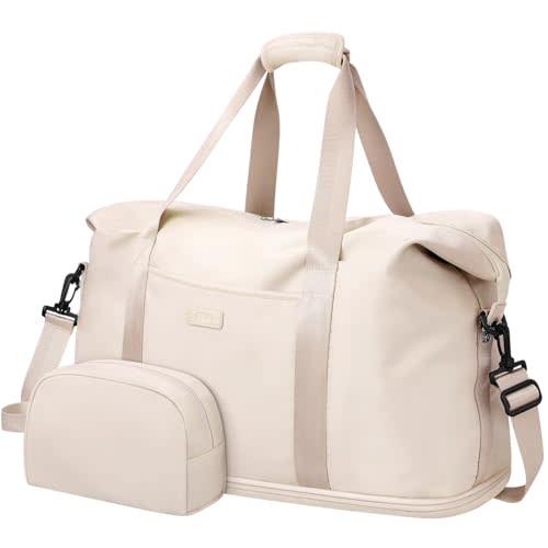Capolo Expandable Travel Duffle Bag Weekender Overnight Bags for Women Men | 32L/43L Duffel Bag,Waterproof Carry on Bag,Hospital Bag for Labor Delivery,With Toiletry Bag,Gym,Airplane Travel