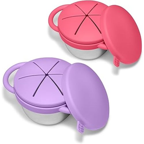 2 Pack Baby Stainless Steel Snack Containers for Kids