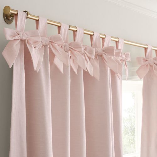 Bow Tie Top Blackout Curtain, 52"x96", Blush