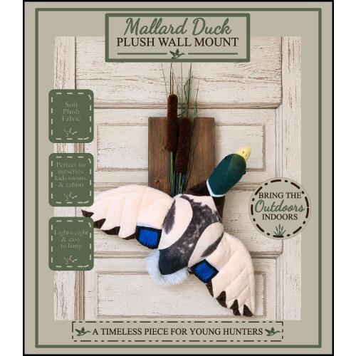 Plush Mallard Wall Mount, Kids Room, Nursery, Hunting Decor