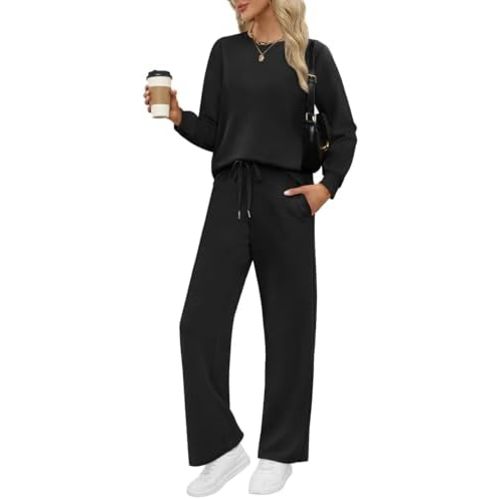 WIHOLL Lounge Sets for Women 2 Piece Travel Vacation Outfits Spring 2026 Sweatsuit Tracksuit