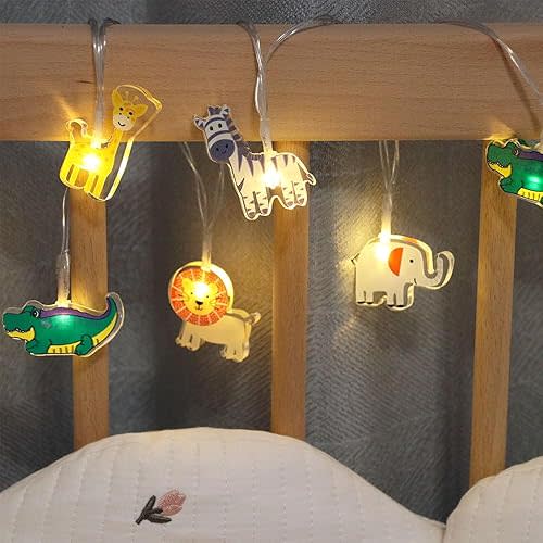 GUOCHENG Animal Fairy String Lights, 10LEDs Warm White Lovely Zoon Light Strings, Indoor Use String Light for Home Nursery Bedroom(Zoo)