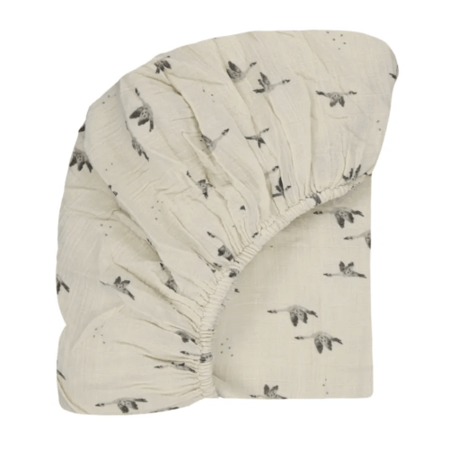 Olivia Goose Fitted Sheet | Sand