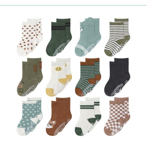 Neutral Organic Baby Boy or Girl Baby Socks, 12-Pack 3-12 months