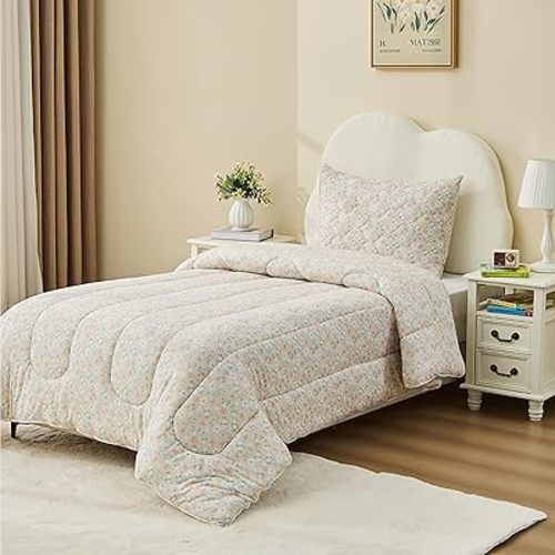 Bestier Kids Comforter Set - Twin Bedding Sets for Kids and Teens, Sorona® Natural Plant Fiber Comforter Sets with Oeko-TEX® Certification, Teens Twin Size Comforter Sets, 66“x90”, 2 Pieces