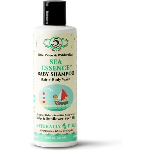 Morrocco Method Int'l Essence Baby Shampoo. All Natural Hair & Body Wash. No Parabens, GMO's or Sulfates. For infants, toddlers and children. 8 oz. (Sea Essence)