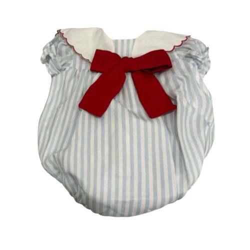 Alessa Girl Blue and Red Sailor Romper