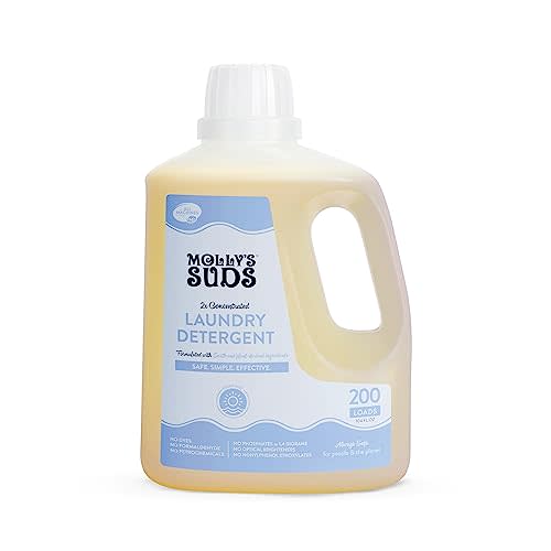 Molly's Suds Liquid Laundry Detergent | Natural Laundry Detergent Soap for Sensitive Skin, 2x Concentrated, High Efficiency (HE) (Ocean Mist - 200 Loads)