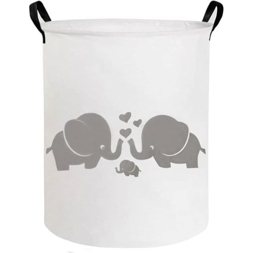 ESSME Baby Laundry Basket,Elephant Hamper，Baby Hamper For Nursery for Kids, Elephant Nursery Decor,Gift Baskets,Home Organizer (Love Elephant)