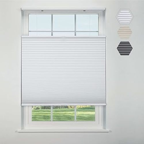 Cordless Cellular Top Down Bottom Up Blackout Shade 71 W x 48 H, White (Arrives 1/4" Narrower)