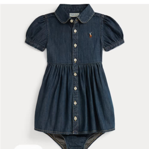 Cotton Denim Shirtdress & Bloomer