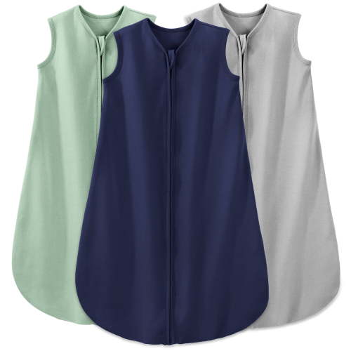 Yoofoss Baby Sleep Sack 0.5 Tog Soft Toddler Infant Sleep Sacks 100% Organic Cotton with 2-way Zipper (3 Pack)