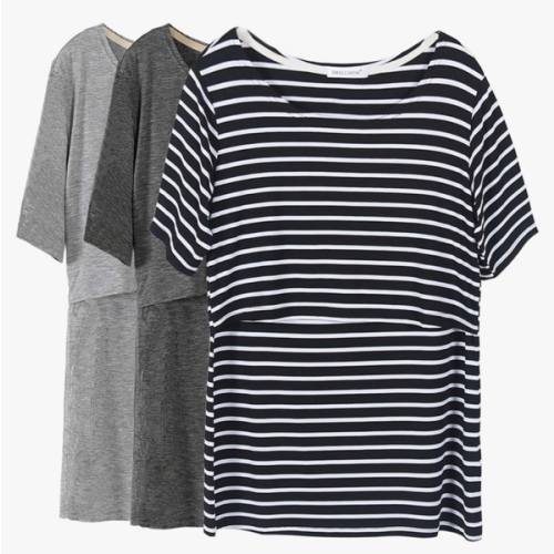 Smallshow Women's Maternity Nursing Tops Short Sleeve Breastfeeding Clothes