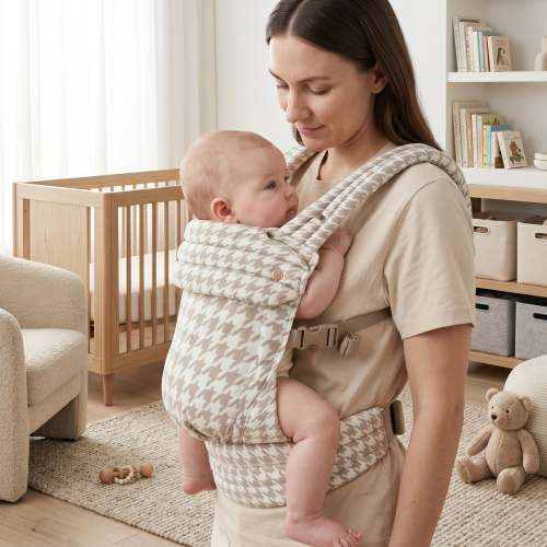 Little Manta Houndstooth Baby Carrier