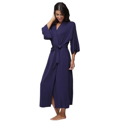 Women's Soft Robes Long Bath Robes Full Length Kimonos Sleepwear Dressing Gown,Solid Color