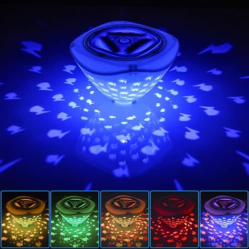 Bathtub Floating Light, Swimming Pool Lights with Colorful Fish Pattern for Bathroom Toys, Aquariums, Various Party Decoration Lights (3AAA Batteries Powered, Not Included)
