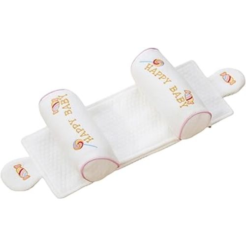 Premium Baby Support Pillow - Organic Cotton Infant Head Cushion for 0-12 Months (Pink)