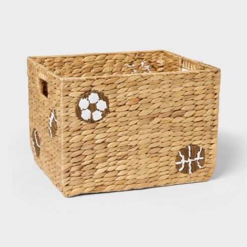 Sports Kids' Natural Woven Square Basket - Pillowfort™