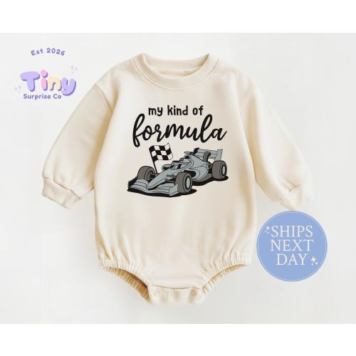 Race Car Baby Romper, My Kind of Formula Bodysuit, Natural Cotton Onesie®