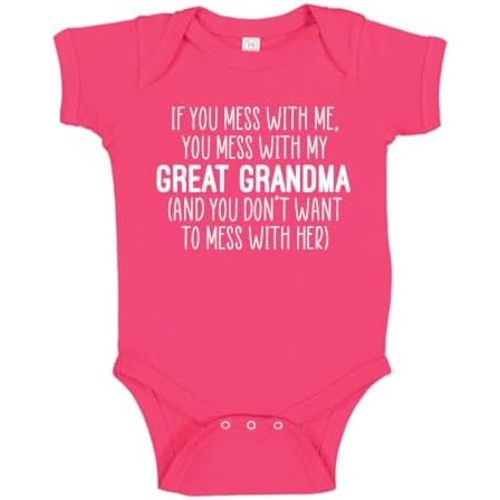 Don't Mess with My Great Grandma Baby Bodysuit One Piece or Toddler T-Shirt Funny Great Grandmother Gift