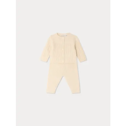 Lavina ecru wool and cotton set