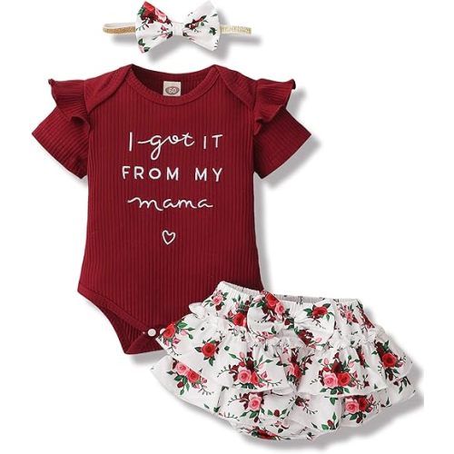 Mioglrie Newborn Infant Baby Girl Clothes Romper Shorts Set Floral Summer Outfits Cute Baby Clothes Girl