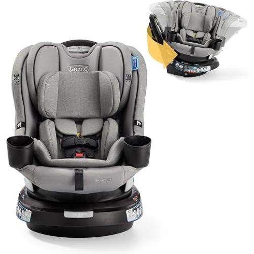Graco EasyTurn 360 2-in-1 Rotating Convertible Car Seat, 360 Degree Rotating Infant to Toddler Rotating Car Seat, 2 Modes Rear and Forward Facing, Slim Design, Solae