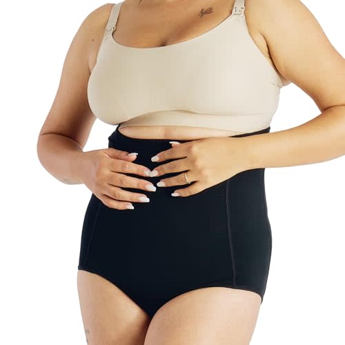 Belly Bandit Postpartum Sculpting Girdle - Postpartum Essentials - Support & Compress Your Abdomen, Waist & Hips - Pull-On Design Waist Corset for Core & Back Support - Medium, Black