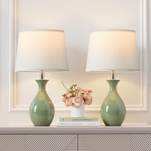 Table Lamp Set of 2, sage green
