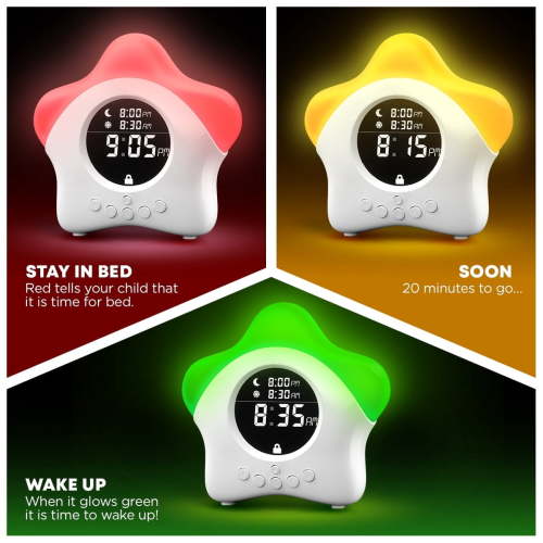 Learn & Climb Toddler Alarm Clock, Sleep Trainer Clock with Nightlight, Kids OK to Wake Clock