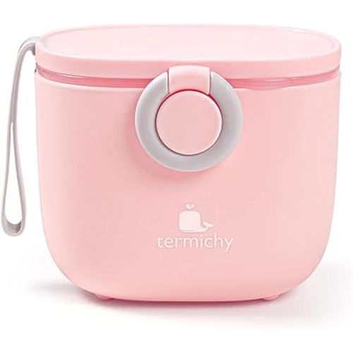 Termichy Baby Formula Dispenser, Portable Milk Powder Dispenser Container with Carry Handle and Scoop for Travel Outdoor Activities with Baby Infant, 8.8OZ, 0.55LB, 250g, 500ml (Pink)