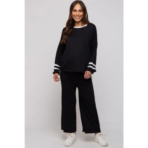 PinkBlush Black Striped Long Sleeve Maternity Set