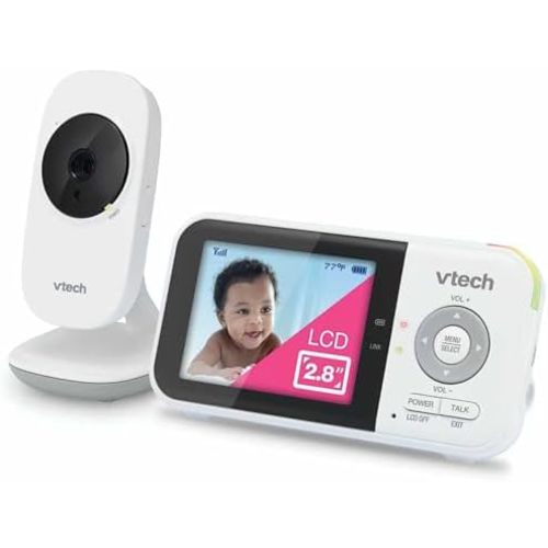 VTech Baby Monitor No WiFi – 19Hr Video Battery, 1000ft Range, Night Vision, Two-Way Talk, Temperature Sensor, Sound-Activated Screen, Lullabies | VM819