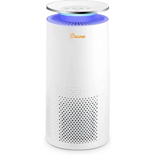 Crane Air Purifier with True HEPA Filter, 500 Sq Feet Coverage, Timer Function, Sleep Mode, Built in Air Quality Monitor, EE-5069