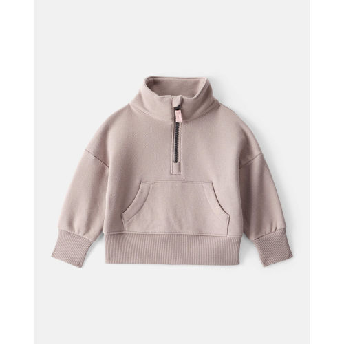 Baby Girl DayDream Fleece Long-Sleeve Quarter-Zip Pullover Sweatshirt - Brown - Carter's | Carter's