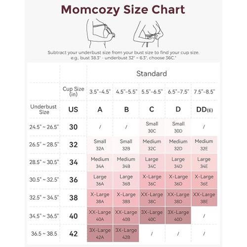 Momcozy Nursing Bras for Breastfeeding, YN21 Seamless Ultra Comfort Maternity Bra, Natural Shape, Pregnancy Sleep Bralette