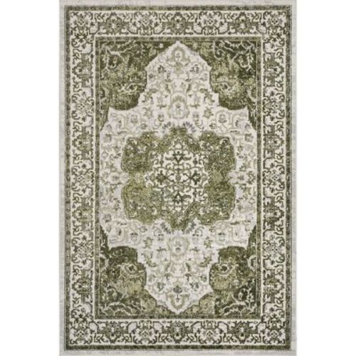 Nuloom Everlee SpinClean Faded Persian Machine Washable Area Rug, 4' x 6', Green