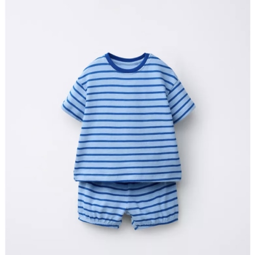 STRIPED T-SHIRT AND BLOOMER SET - Light blue | ZARA United States